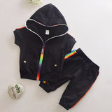 2019 Spring Baby Casual Tracksuit Children Boy Girl Cotton Zipper Jacket Pants 2Pcs/Sets Kids Leisur