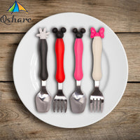 Qshare Baby Tester Tableware Dessert Spoon for Children Feeding Spoon Fork Baby Gadgets Feedki