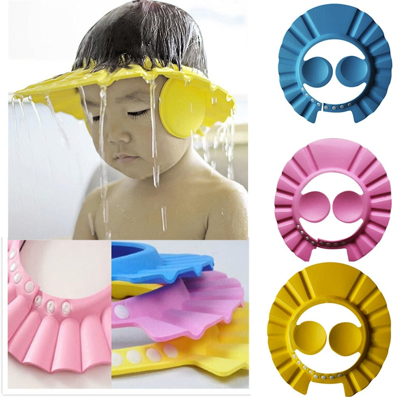 Baby Safe Shampoo Shower Bathing Wash Hair Shield Hat Protection