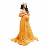 CHCDMP New Elegant Lace Maternity Dress Photography Props Long Dresses Pregnant Women Clo