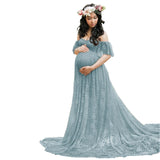 CHCDMP New Elegant Lace Maternity Dress Photography Props Long Dresses Pregnant Women Clo