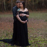 CHCDMP New Elegant Lace Maternity Dress Photography Props Long Dresses Pregnant Women Clo