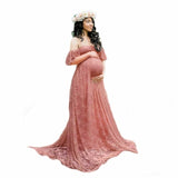 CHCDMP New Elegant Lace Maternity Dress Photography Props Long Dresses Pregnant Women Clo