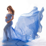 Maternity photography props Pregnancy Cloth Cotton+Chiffon Maternity Off Shoulder Half Circle G