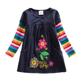 DXTON 2018 New Girls Dresses Long Sleeve Baby Girls Winter Dresses Kids Cotton Clothing Casual D