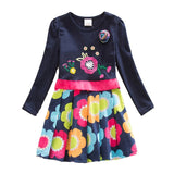 DXTON 2018 New Girls Dresses Long Sleeve Baby Girls Winter Dresses Kids Cotton Clothing Casual D