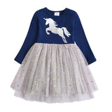 DXTON 2018 New Girls Dresses Long Sleeve Baby Girls Winter Dresses Kids Cotton Clothing Casual D