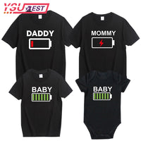 Summer Family Look Shirt Mommy and Me Clothes Love WIFI Battery 2019 Family Matching T Shirt