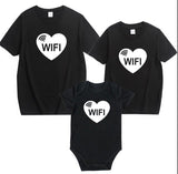 Summer Family Look Shirt Mommy and Me Clothes Love WIFI Battery 2019 Family Matching T Shirt