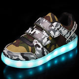 USB Charging Children Shoes with Sole Enfant Led Light Glowing Luminous Sneakers