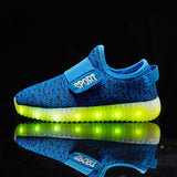 USB Charging Children Shoes with Sole Enfant Led Light Glowing Luminous Sneakers