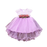 Cute Baby Girls Summer Floral Dress Princess Party Tulle Flower Dresses Toddler Infant Girls Mesh T