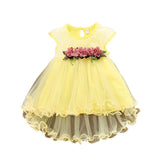 Cute Baby Girls Summer Floral Dress Princess Party Tulle Flower Dresses Toddler Infant Girls Mesh T